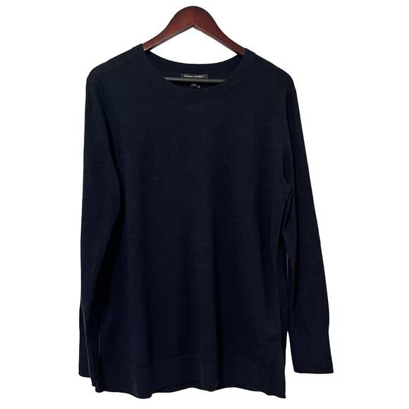 Banana Republic Men's Merino Extra Fine Wool Sweater Size L Navy Classic NEW - Picture 1 of 9